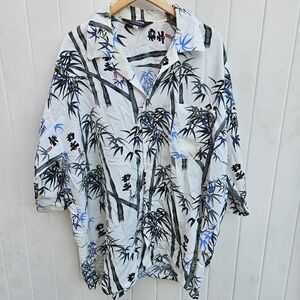 Xtreme Collection Mens 3XL 100% Polyester Button Front Hawaiian Aloha Shirt